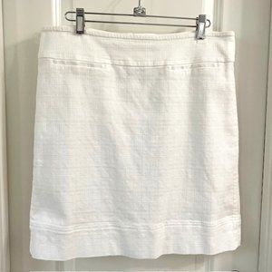 Talbots fully lined white cotton mini skirt
